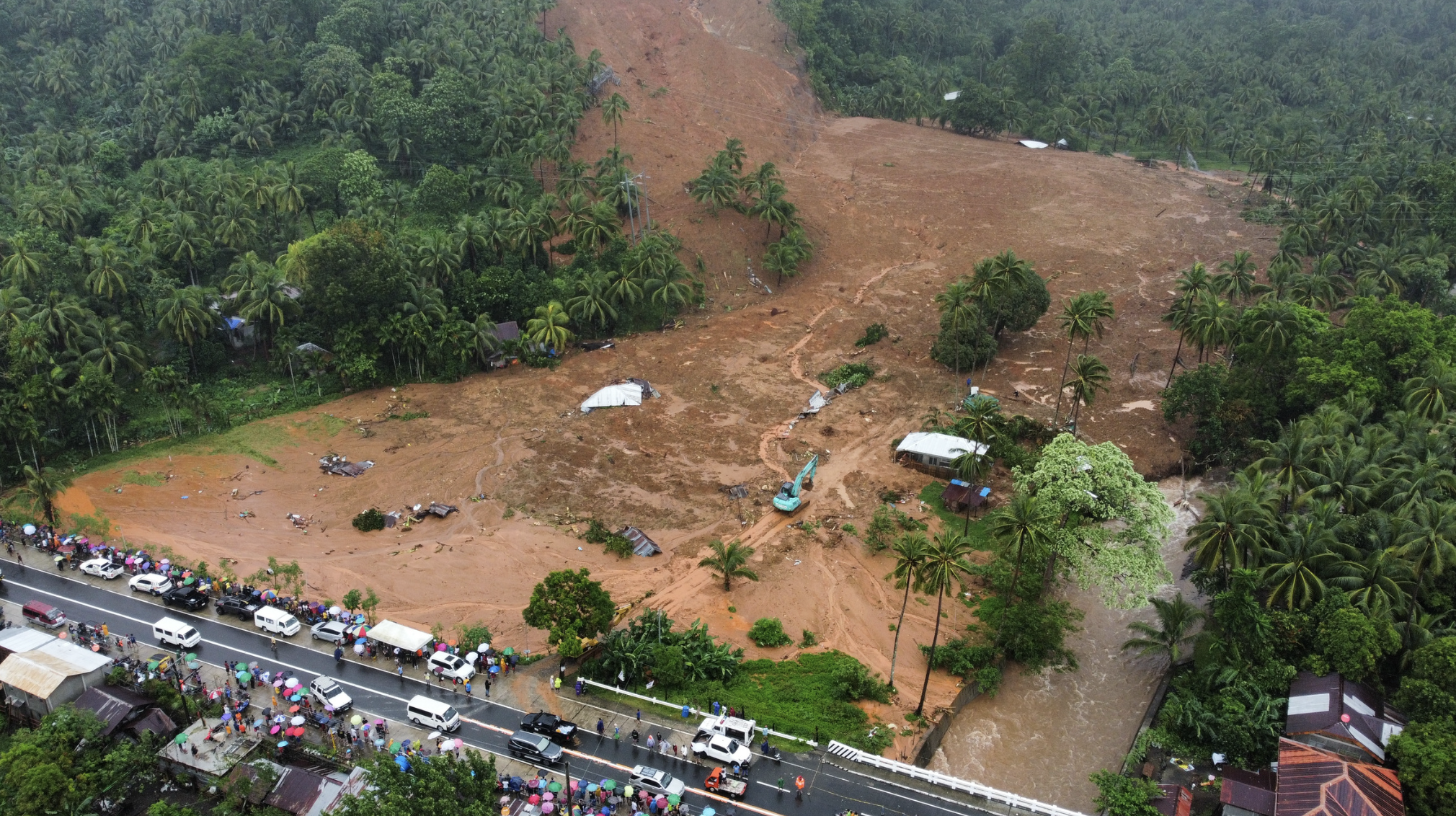 landslide in jungle village